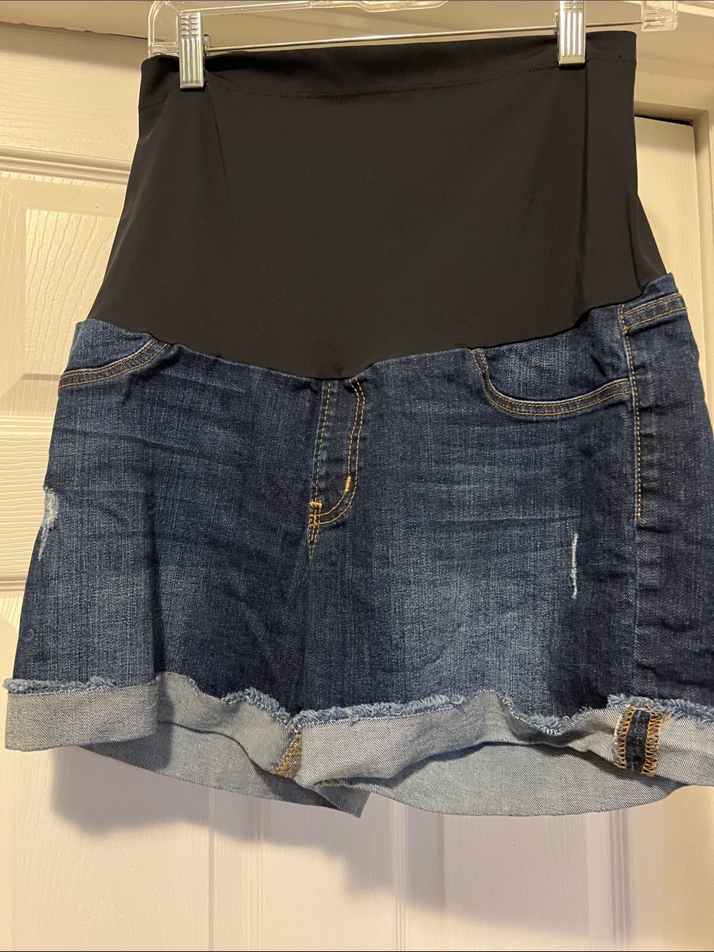 Women’s Black Maternity Denim Shorts